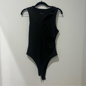 Stylish Black Cutout Bodysuit